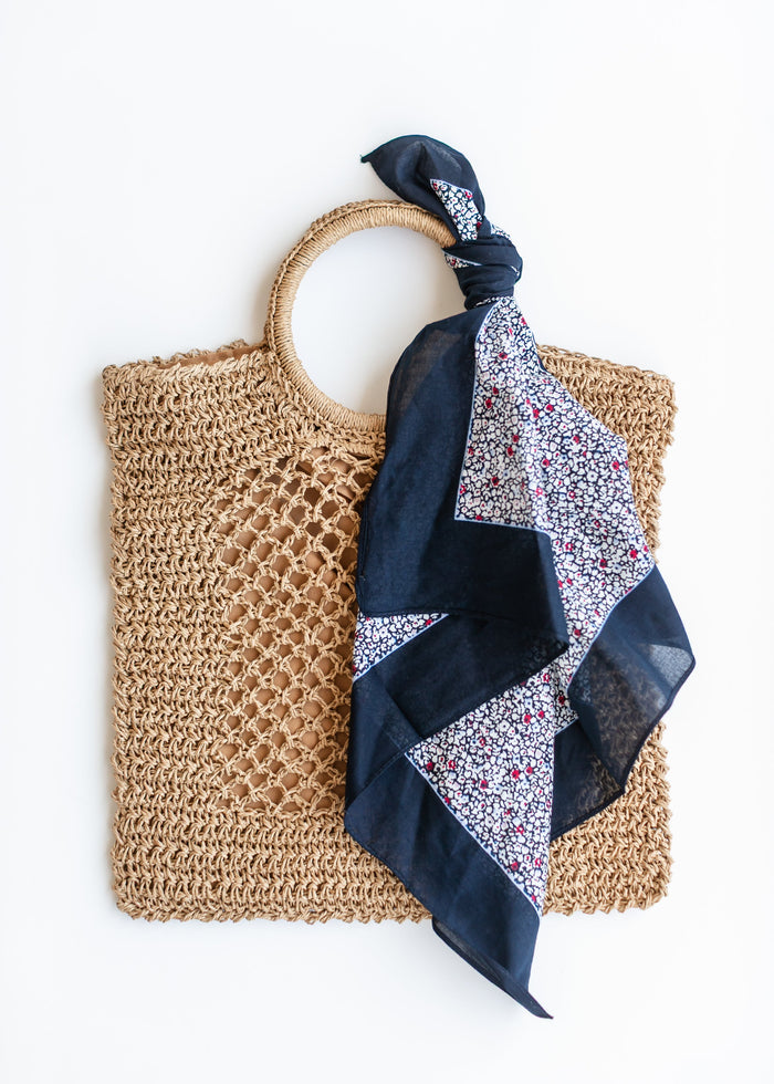 Navy Floral Cotton Bandana Accessories
