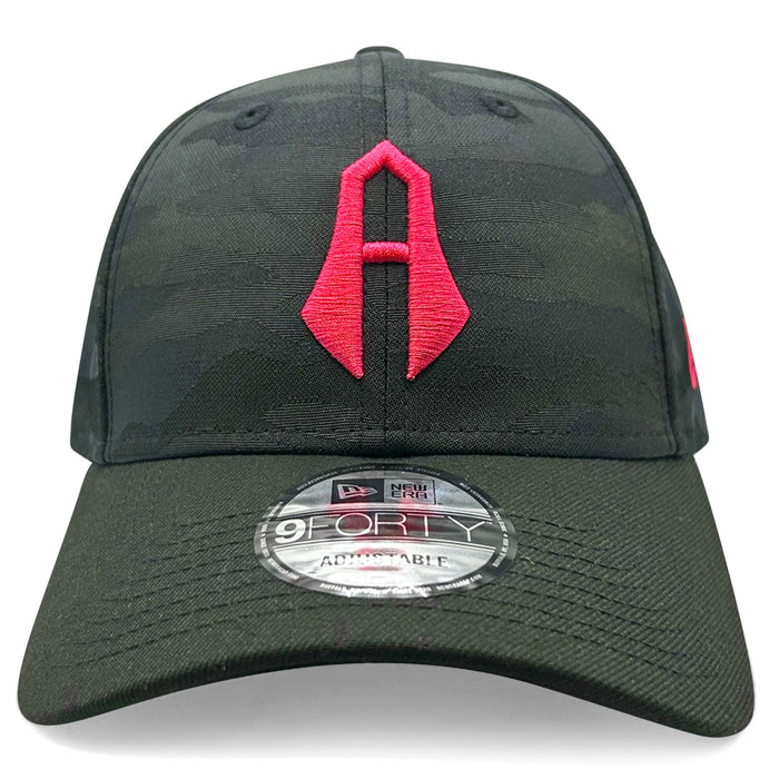 New Era Atlas 9FORTY Adjustable Hat (Black Camo/Pink) | SoccerWearhouse