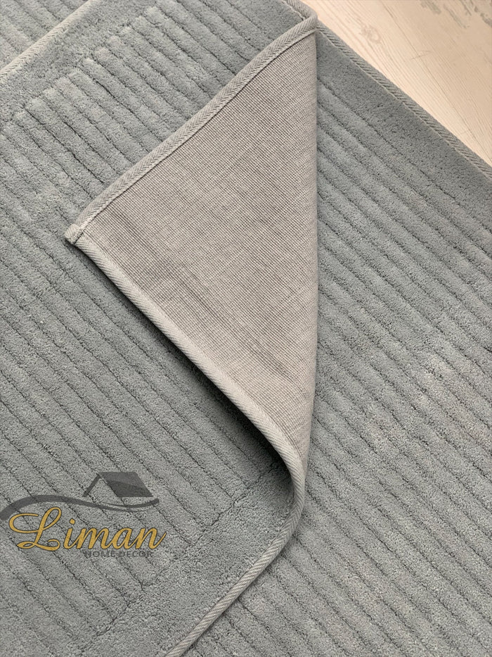 Liman Home Decor - Liman Online Pileli Badmatset Grijs