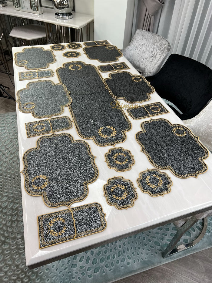 Liman Home Decor - Liman Online Placematset 19 Delig | 6 Persoons Damask