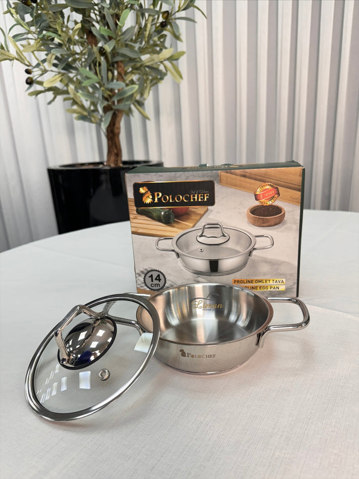 polochef Polochef Proline omeletset met deksel RVS 14 cm