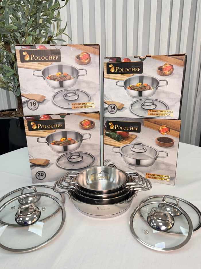 polochef Polochef Proline omeletset met deksel RVS | 20 cm