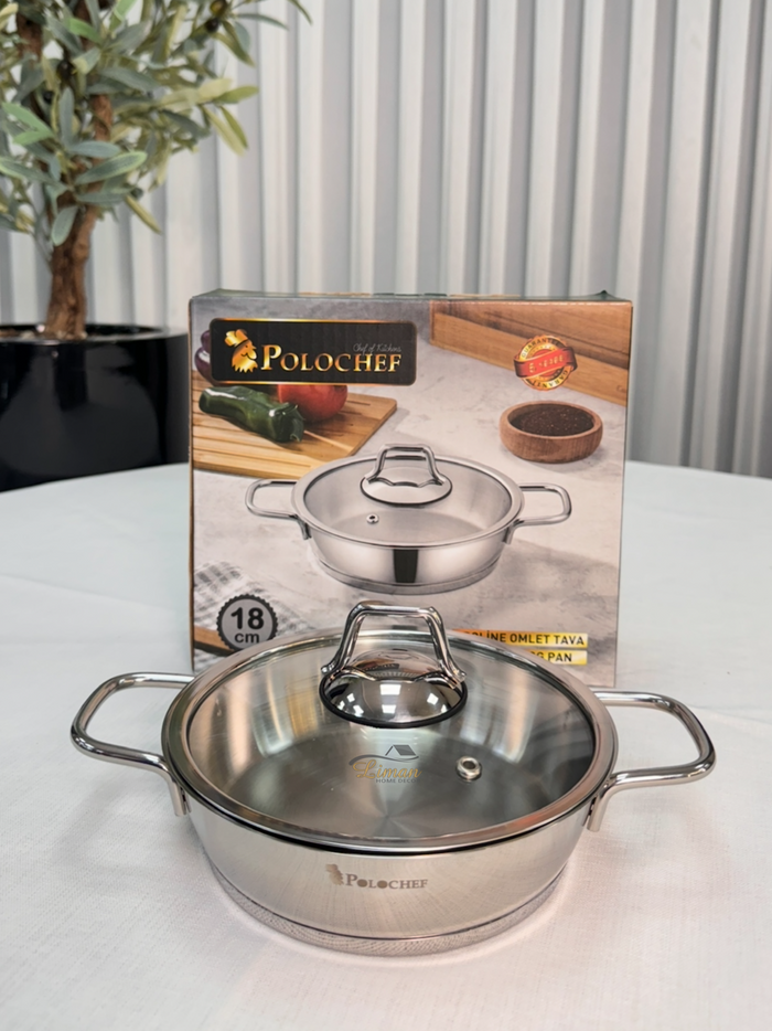 polochef Polochef Proline omeletset met deksel RVS | 18 cm