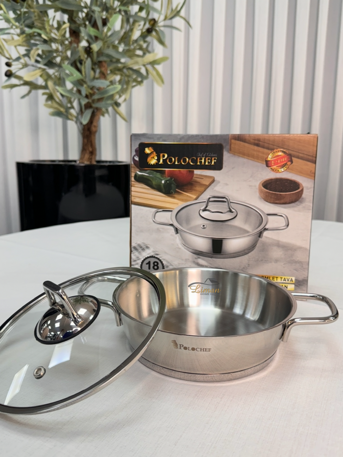 polochef Polochef Proline omeletset met deksel RVS | 18 cm
