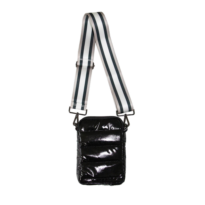 Puffer Camera Phone Crossbody Shoulder Bag Black Onyx