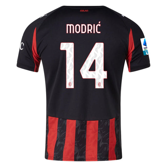 Puma AC Milan Luka Modric Home Jersey w/ Serie A Patch 25/26 (Red/Black) | SoccerWearhouse