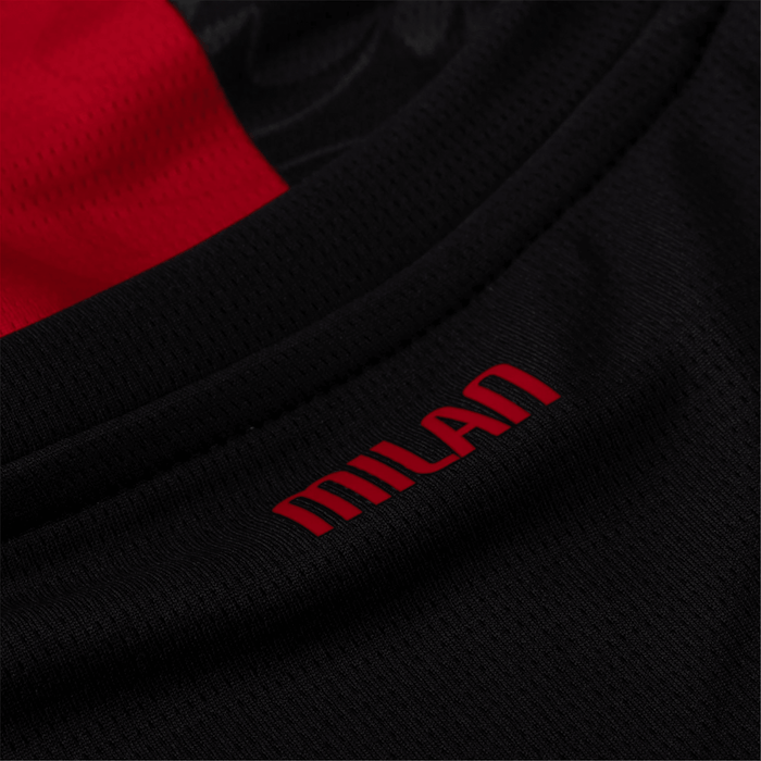 Puma Bondo Men's AC Milan Home Jersey w/ Champions League Patches 25/26 (Red/Black) | SoccerWearhouse