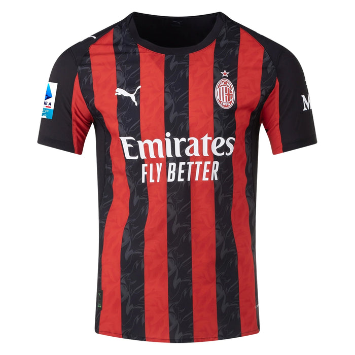 Puma Bartesaghi Men's AC Milan Authentic Home Jersey 25/26 w/ Seria A Patch (Red/Black) | SoccerWearhouse
