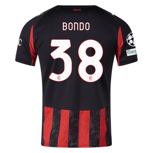 Puma Bondo Men's AC Milan Home Jersey w/ Champions League Patches 25/26 (Red/Black) | SoccerWearhouse