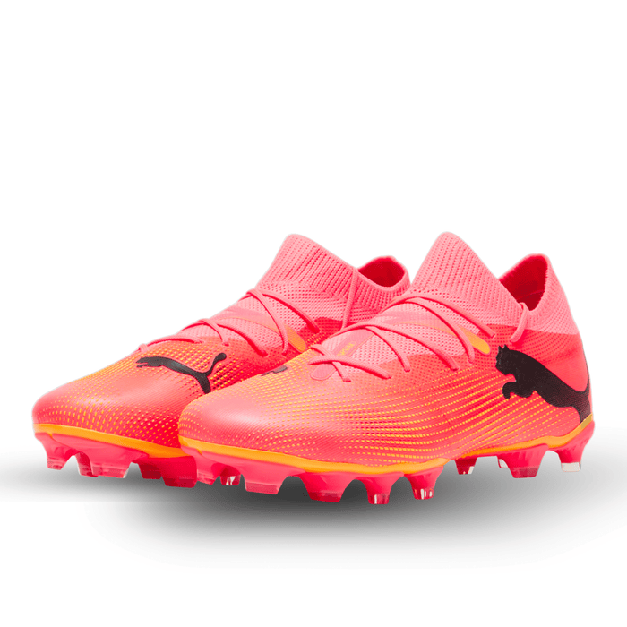 Puma Future 7 Match FG/AG Soccer Cleats (Sunset Glow/Puma Black) | SoccerWearhouse
