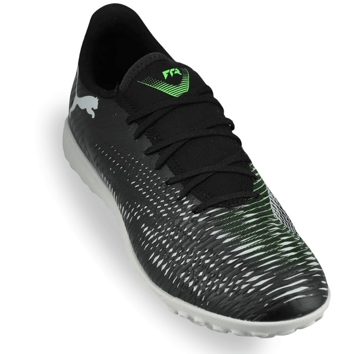 Puma Future 8 Play Turf Soccer Shoes (Black/Cool Grey/Fluo Green) | SoccerWearhouse