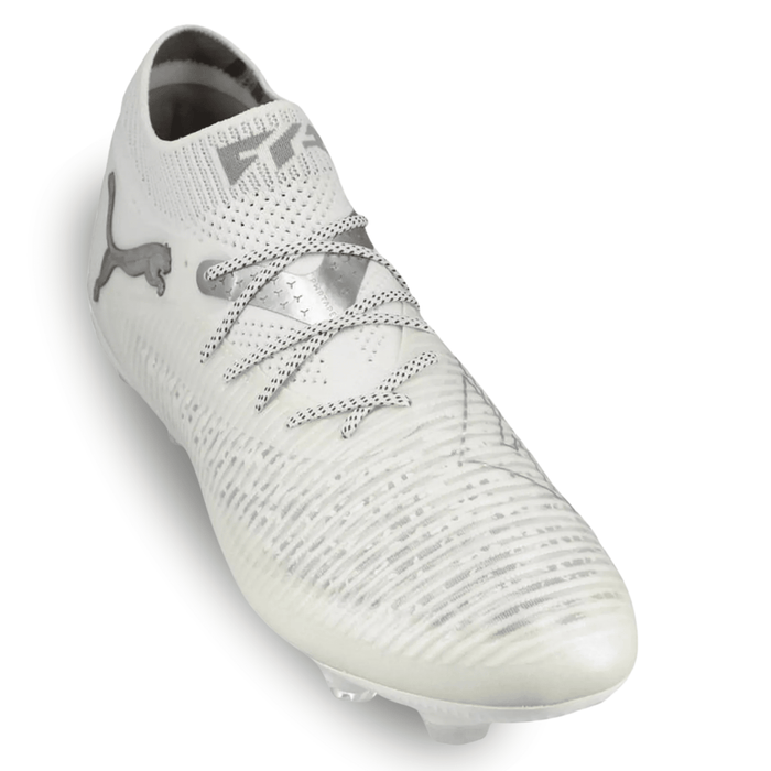 Puma Future 8 Ultimate FG Soccer Cleats (Puma White/Matte Silver) | SoccerWearhouse