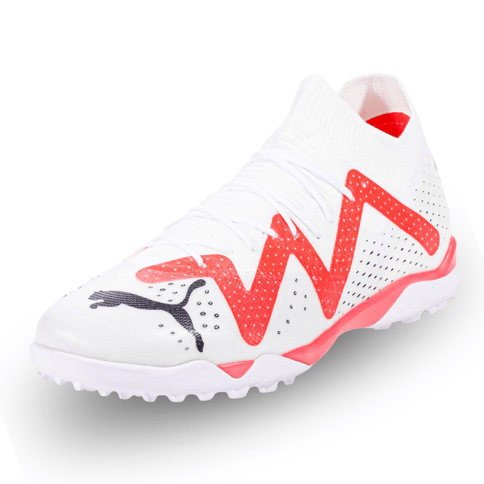 Puma Future Match TT Turf Soccer Shoes (White/Puma Black/Fire Orchid) | SoccerWearhouse