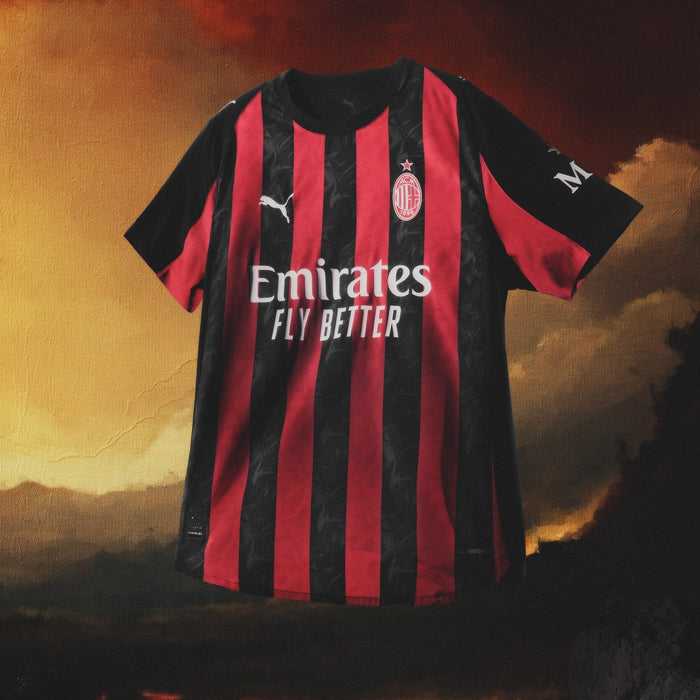 Puma Bartesaghi Men's AC Milan Authentic Home Jersey 25/26 w/ Seria A Patch (Red/Black) | SoccerWearhouse