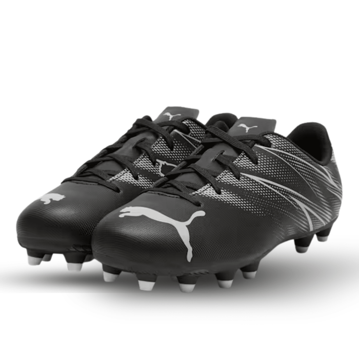 Puma Youth Jr. Attacanto FG/AG Soccer Cleats (Puma Black/Silver Mist) | SoccerWearhouse