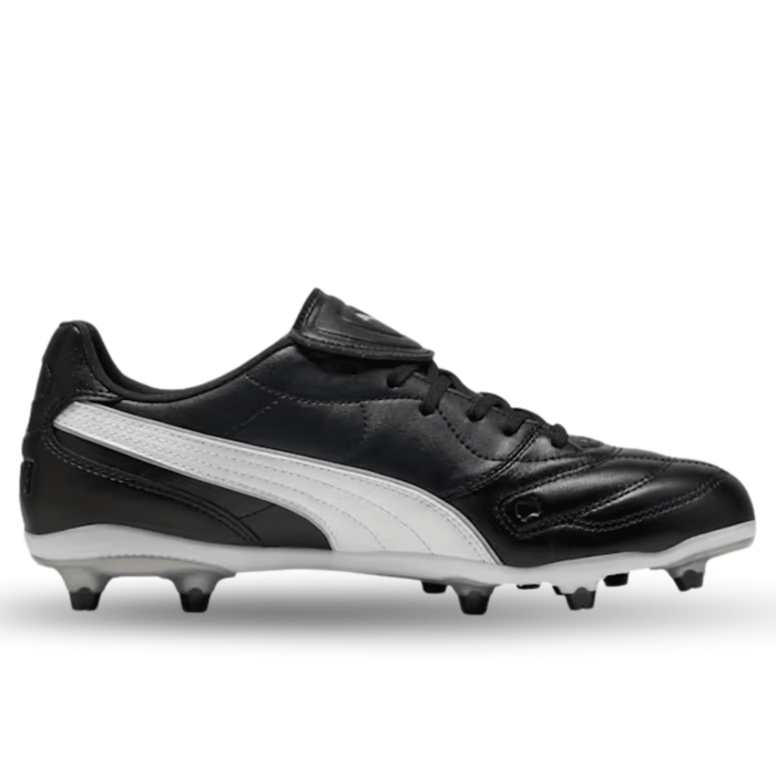 Puma King Liga FG/AG Soccer Cleats (Black/White) | SoccerWearhouse