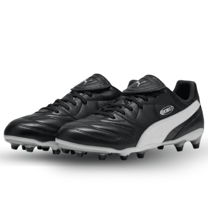 Puma King Liga FG/AG Soccer Cleats (Black/White) | SoccerWearhouse