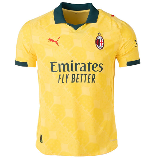 Puma Men's AC Milan Authentic Third Jersey 25/26 (Sunny Yellow/Dark Myrtle) | SoccerWearhouse