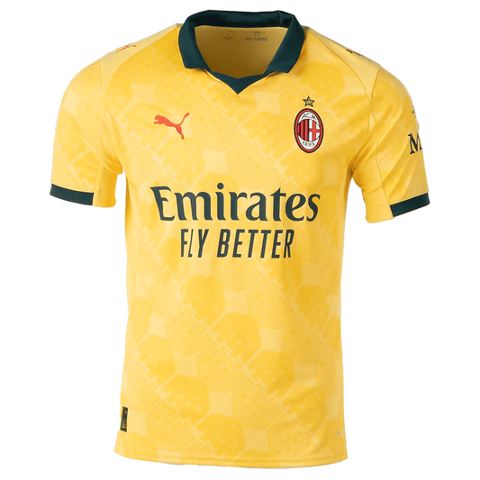 PUMA Men's AC Milan Third Jersey 25/26 (Sunny Yellow/Dark Myrtle) | SoccerWearhouse
