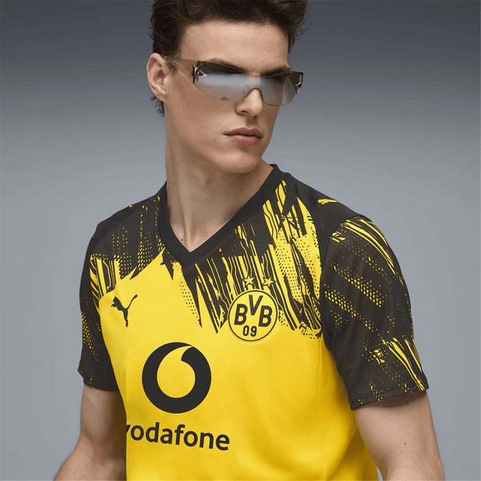 Puma BVB Dortmund Emre Can Home Jersey w/ Bundesliga Patch 25/26 (Faster Yellow/Black) | SoccerWearhouse