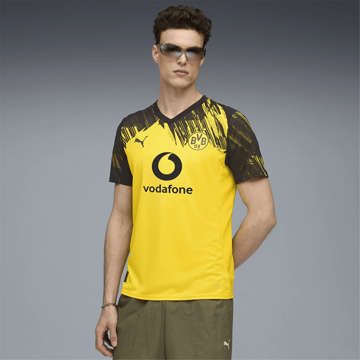 Puma BVB Dortmund Emre Can Home Jersey w/ Bundesliga Patch 25/26 (Faster Yellow/Black) | SoccerWearhouse