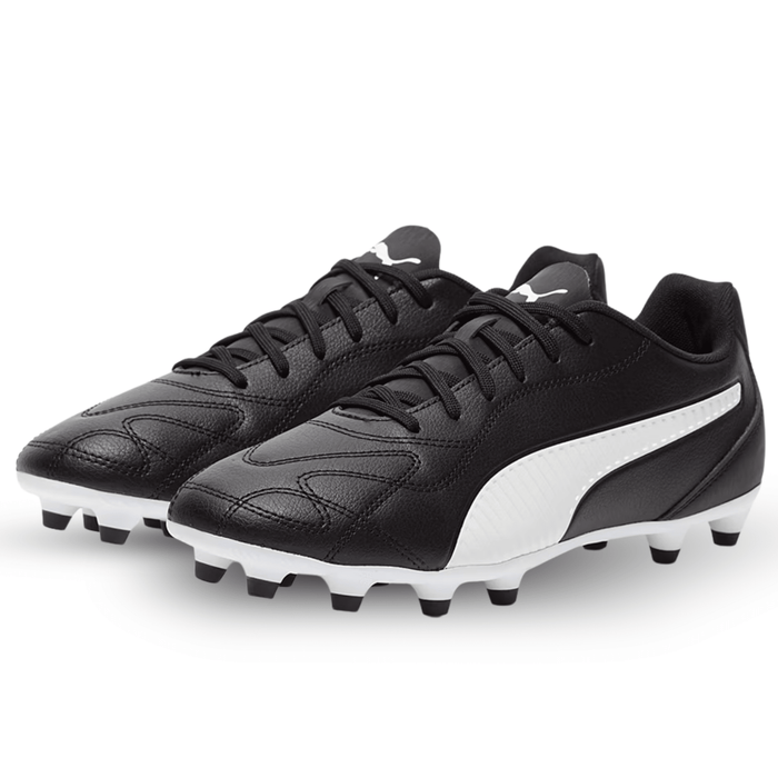Puma Monarch II FG/AG Soccer Cleats (Puma Black/White) | SoccerWearhouse