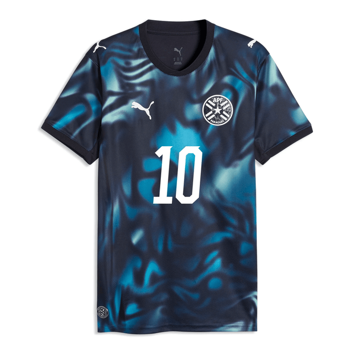 Puma Paraguay Miguel Almirón Away Jersey 2026 (Navy/Tropical Blue) | SoccerWearhouse