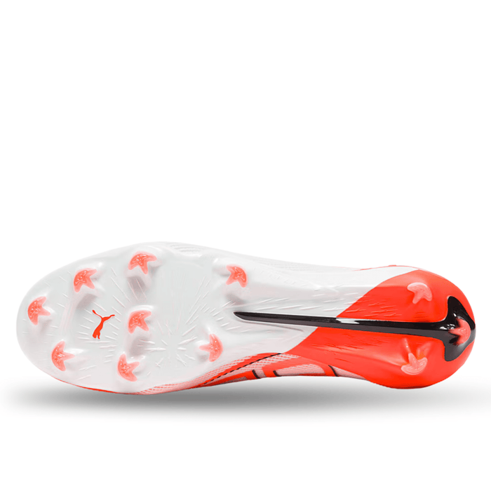 Puma Ultra 5 Ultimate FG Soccer Cleats (Puma White/Puma Black/Red) | SoccerWearhouse