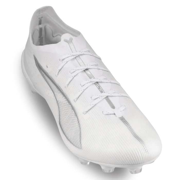 Puma Ultra 5 Ultimate FG Soccer Cleats (Puma White/Puma Silver) | SoccerWearhouse