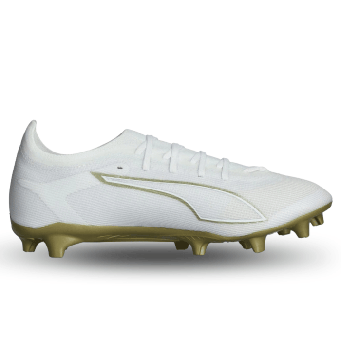 Puma Ultra 6 Match FG/AG Soccer Cleats (White/Gold) | SoccerWearhouse