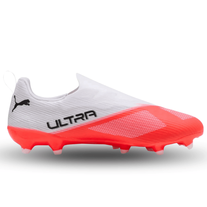 Puma Ultra 7 Match LL FG/AG Junior Soccer Cleats (White/Pink) | SoccerWearhouse