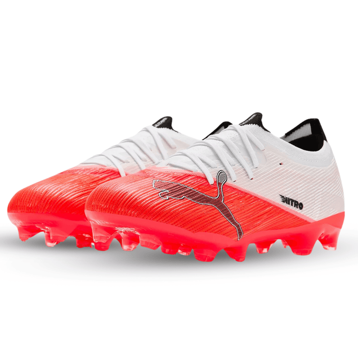 Puma Ultra Nitro 7 Match FG/AG Soccer Cleats (White/Pink) | SoccerWearhouse