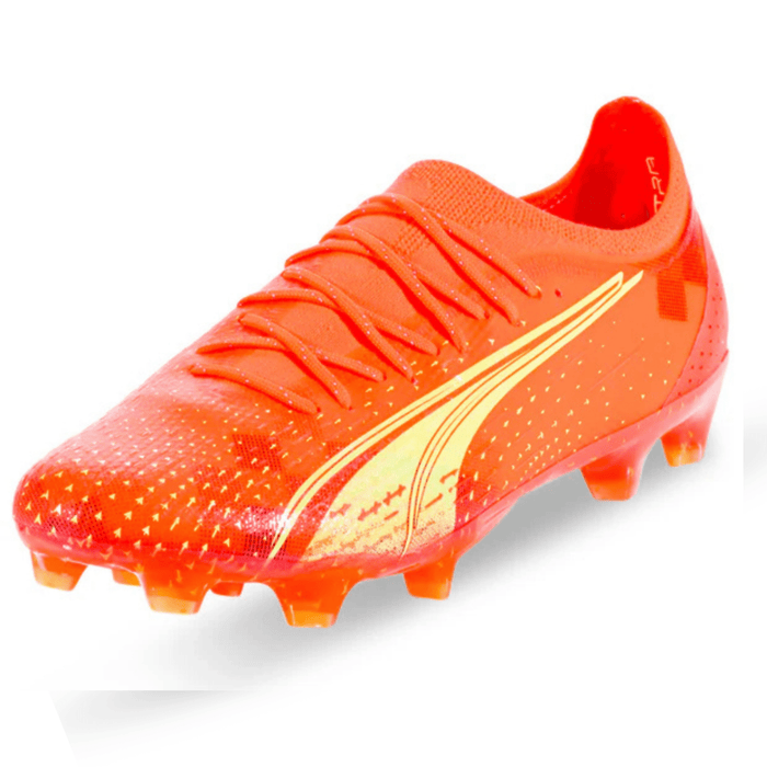 Puma Ultra Ultimate FG/AG Soccer Cleats (Coral/Fizzy Light/Black) | SoccerWearhouse
