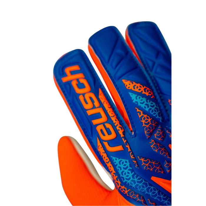 Reusch Attrakt Stater Solid Goalkeeper Glove (Electric Blue/Shocking Orange) | SoccerWearhouse
