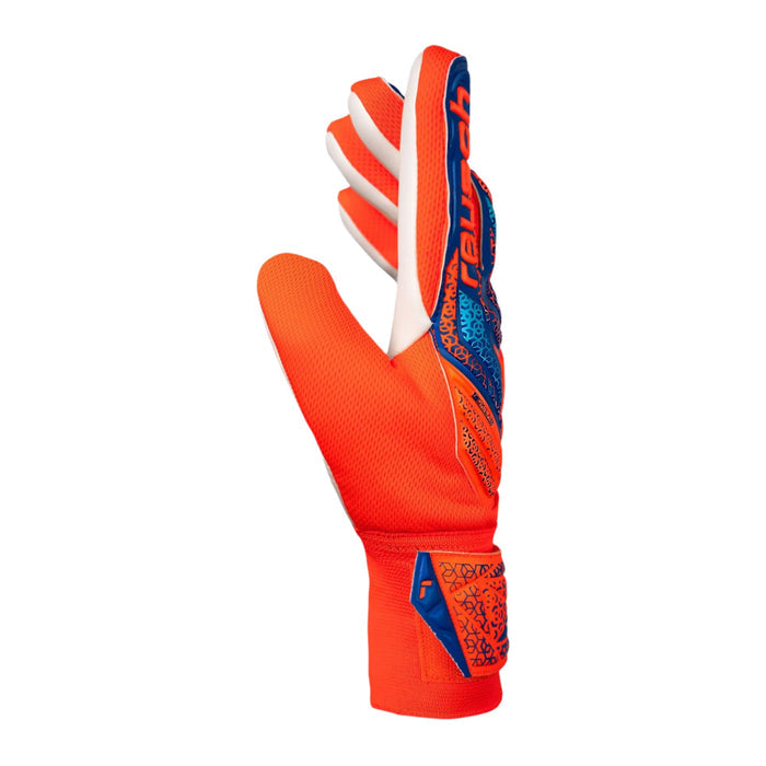 Reusch Attrakt Stater Solid Goalkeeper Glove (Electric Blue/Shocking Orange) | SoccerWearhouse