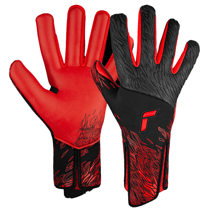 Reusch Venemous Gold X Glove (Black/Fiery Red) | SoccerWearhouse