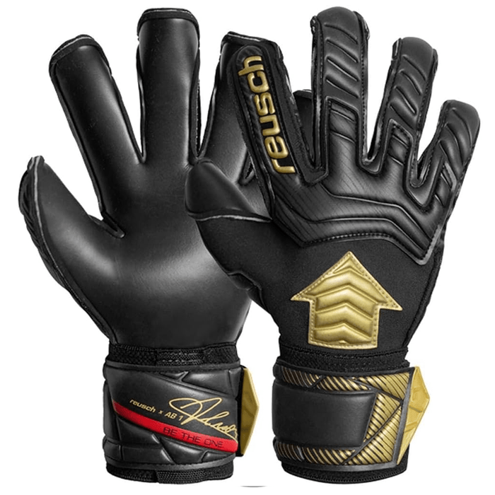 Reush Attrakt AB1 Duo Goalkeeper Glove (Black/Gold) | SoccerWearhouse