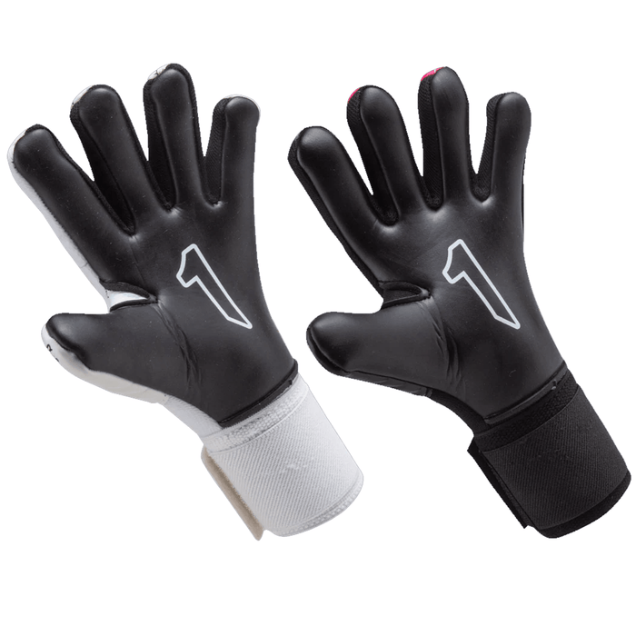 Rinat Asimetrik Training Spine Finger Protection Goalkeeper Gloves (White/Blue) | SoccerWearhouse