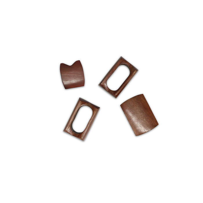 S|P Collection Servetring 5,5x4cm rechthoekig hout Moku - set/4