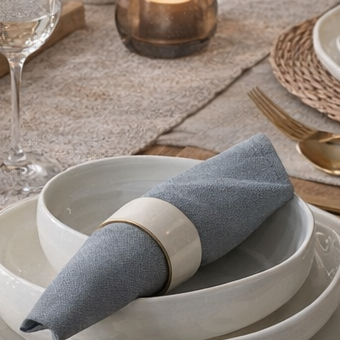 S|P Collection Servetring 5cm wit/goud Centro - set/4