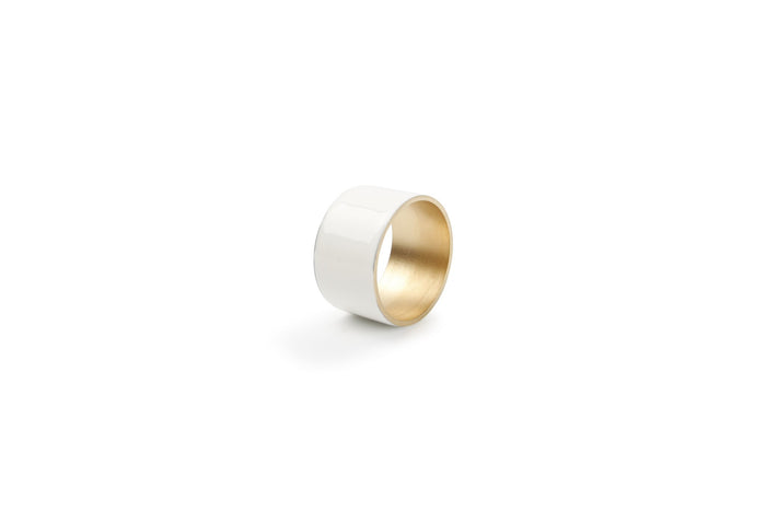 S|P Collection Servetring 5cm wit/goud Centro - set/4