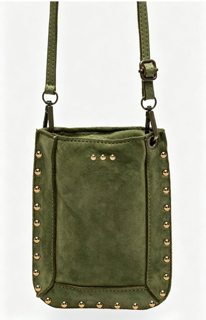 Shelby Suede Phone Bag: Camel