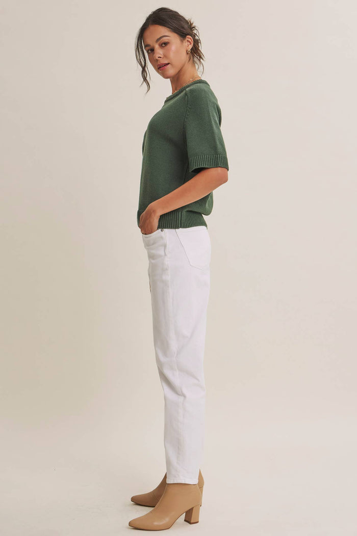 Soft Sweater Top with Raglan Sleeve