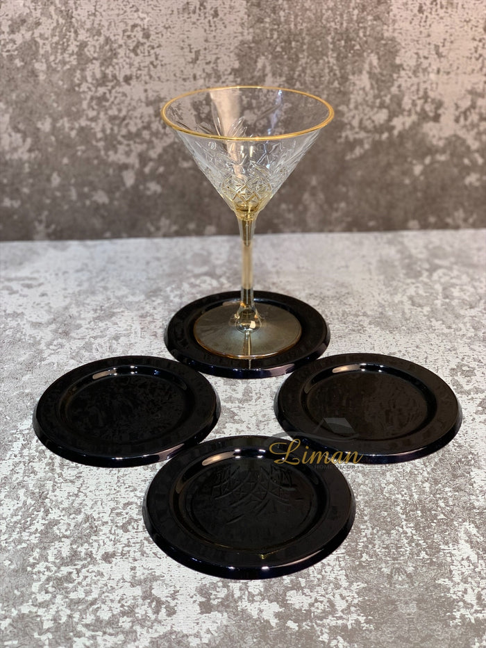 S|P Collection S|P Collection Glasonderzetter zwart Cheers - set/4