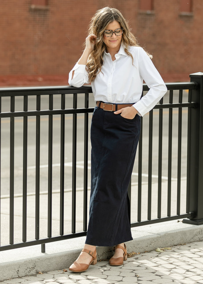 Stella Navy Maxi Denim Skirt IC Skirts