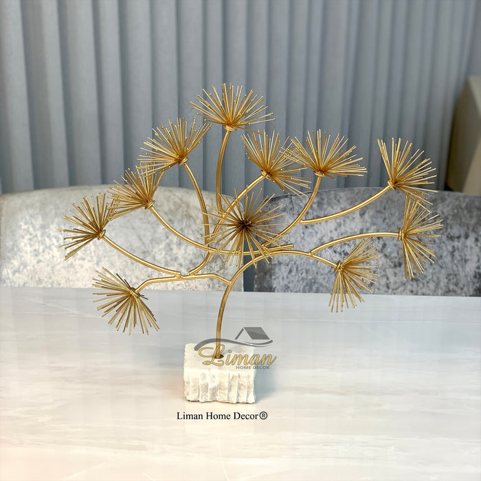 Liman Home Decor - Liman Online Telli Decoratie Agac Met Marmer Stand Gold