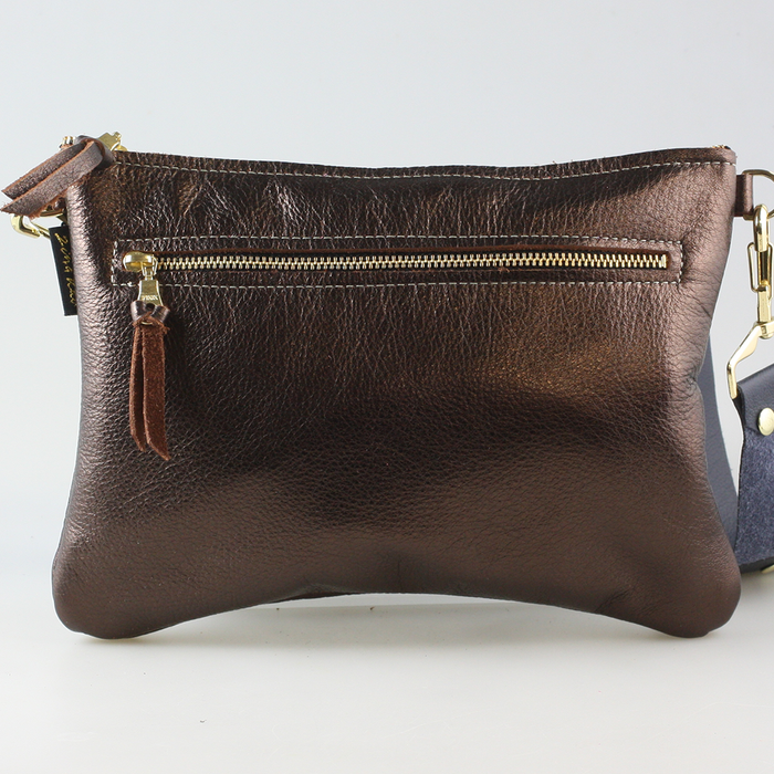 The Metallic Rita Crossbody and Hipbag: Platinum