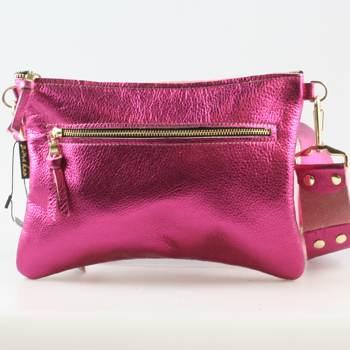 The Metallic Rita Crossbody and Hipbag: Platinum