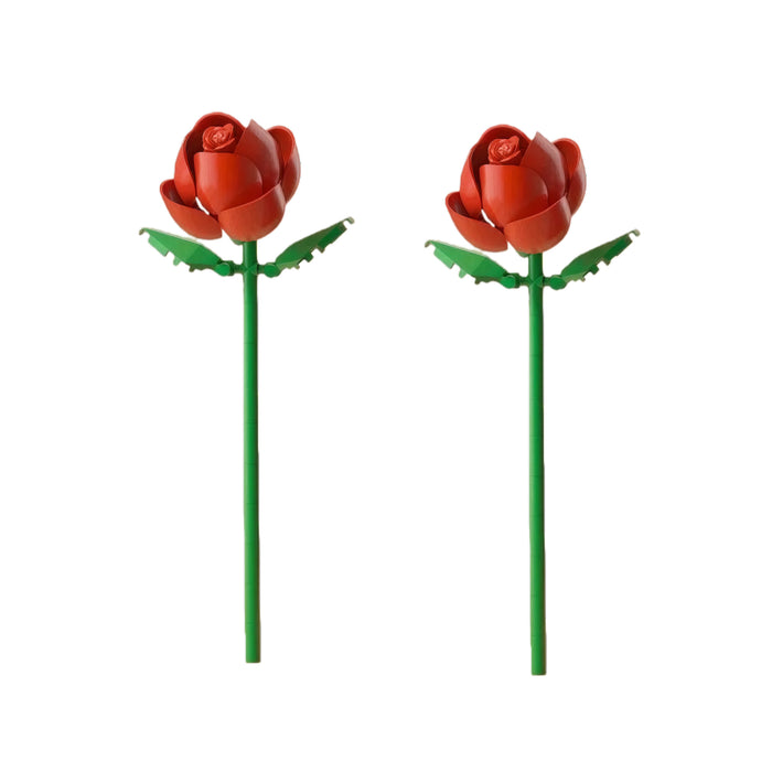 TRANSLIK Red Rose Building Blocks Roses Flowers Artificial Flowers Botanical Collection Blocks Kit