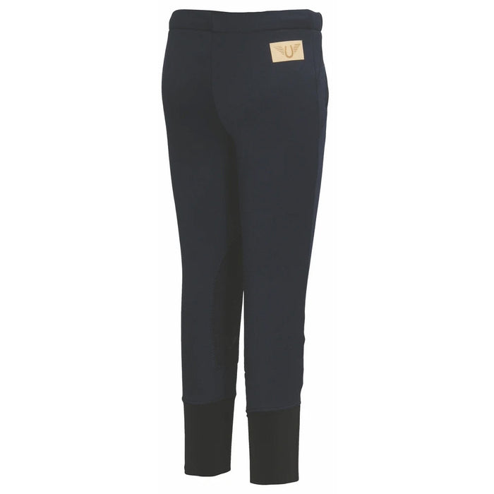 TuffRider Children's Unifleece Pull-On Stretch Fleece Knee Patch Winter Breeches